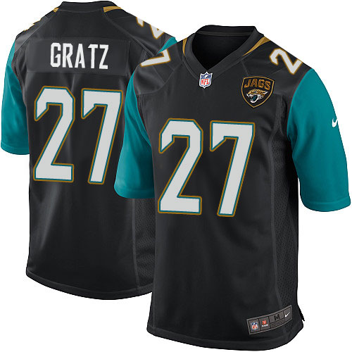 Men's Game Dwayne Gratz Nike Jersey Black Alternate - #27 NFL Jacksonville Jaguars